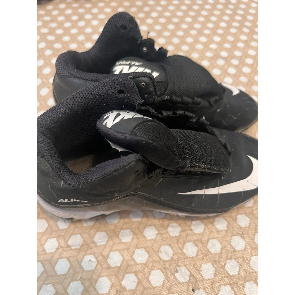 Nike Alpha Fast Flex Black Logo Lace Up  Football Cleats size 3Y